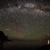 Milky Way photography over Lake Superior with northern lights and Mars