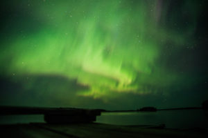 Northern Lights photography, Aurora Borealis over Blackstone Lake